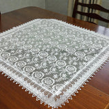 Centro Quadrato in macramè, ROSE Berenice, 90 x 90cm, merletto,vari colori Made in Italy