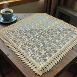 Centro Quadrato in macramè, FIORELLINI, Berenice, 90 x 90cm, merletto,vari colori Made in Italy