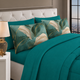 Set Completo Letto Matrimoniale - ARMONIA AMAZZONICA - in POLICOTONE stampa digitale 3D Marta Marzotto + 4 federe Made in Italy