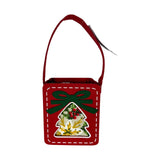 IDEA REGALO - Borsetta con 3 Strofinacci natalizi PREZIOSA spugna in borsetta in feltro, natale