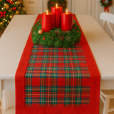 Runner striscia natalizio cotone fantasia TARTAN 45cm X 140cm cucina tavola Made in Italy