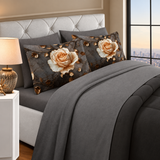 Set Completo Letto Matrimoniale - GISELLE - in POLICOTONE stampa digitale 3D Marta Marzotto + 4 federe Made in Italy