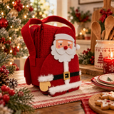 IDEA REGALO - Borsetta con 3 Strofinacci natalizi IRGE a nido d'ape in borsetta in feltro, natale