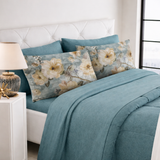 Lit simple complet et lit double 1609 09 My Princess Grey Eyes "Ferragni" Impression numérique 3D Marta Marzotto + 2 taies d'oreiller fabriquées en Italie