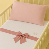 Coppia lettino Nazareno Gabrielli FIOCCO puro cotone 120x180cm Made in Italy per neonato