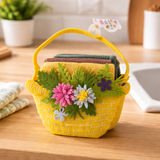 IDEA REGALO - Borsetta con 3 Strofinacci PASQUA IRGE a nido d'ape in borsetta in feltro