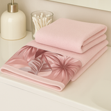 Set Asciugamani NATURAL Viso con balza digitale + Ospite tinta unita in Spugna, Marta Marzotto  varie colorazioni - Made in Italy