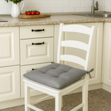 Pack 6 coussins de chaise avec des lacets 4 points, rembourré, motif de Noël avec coq, Noël