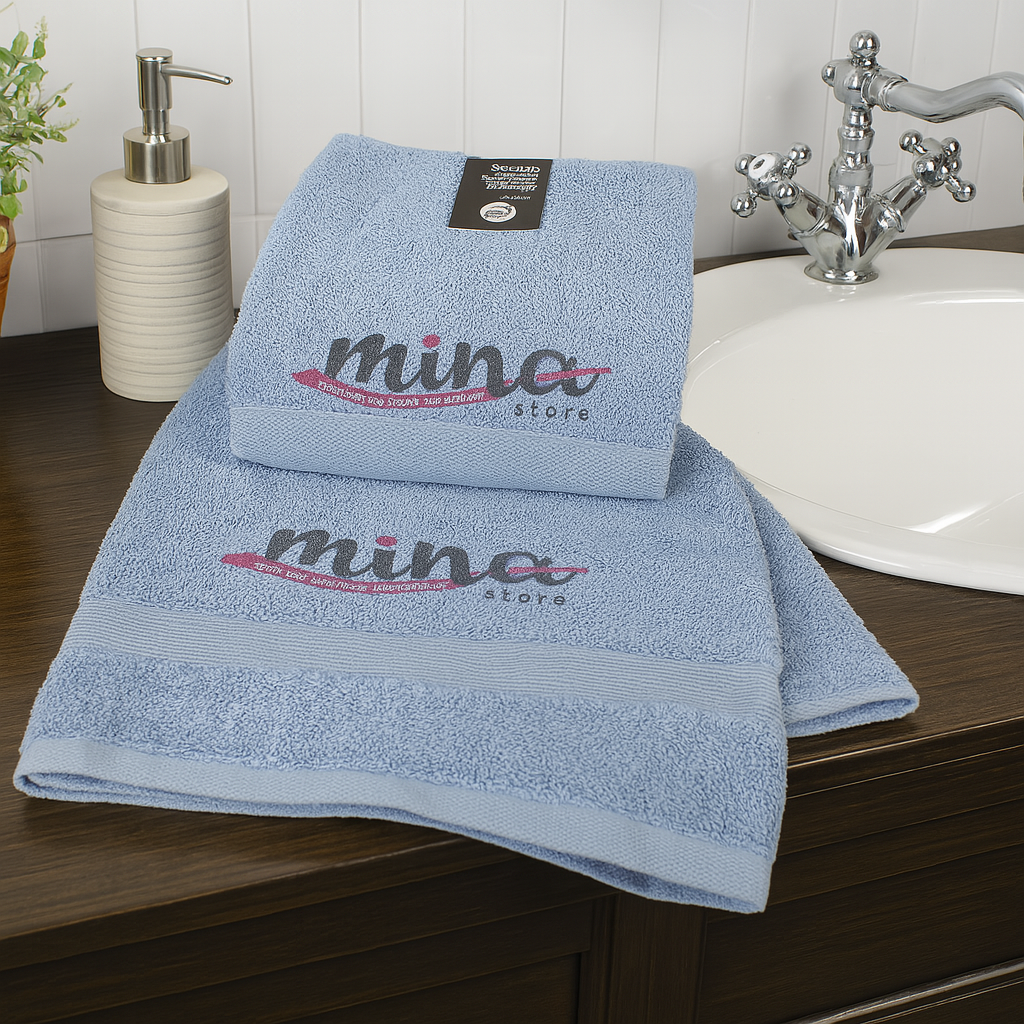 Set 6 Asciugamano Viso Misto Lino E Cotone Sagrinè Vittoria Colori Pastello - Catapano - Foto 11