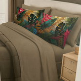 Lit simple complet et lit double 1609 09 My Princess Grey Eyes "Ferragni" Impression numérique 3D Marta Marzotto + 2 taies d'oreiller fabriquées en Italie