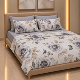 Lit simple complet et lit double 1609 09 My Princess Grey Eyes "Ferragni" Impression numérique 3D Marta Marzotto + 2 taies d'oreiller fabriquées en Italie