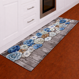 Tapis de fleurs violet ou bleu - Marta Marzotto 100% fabriqué en Italie Caoutchouc anti-slip anti-tache 3D Impression divers Fantasmes