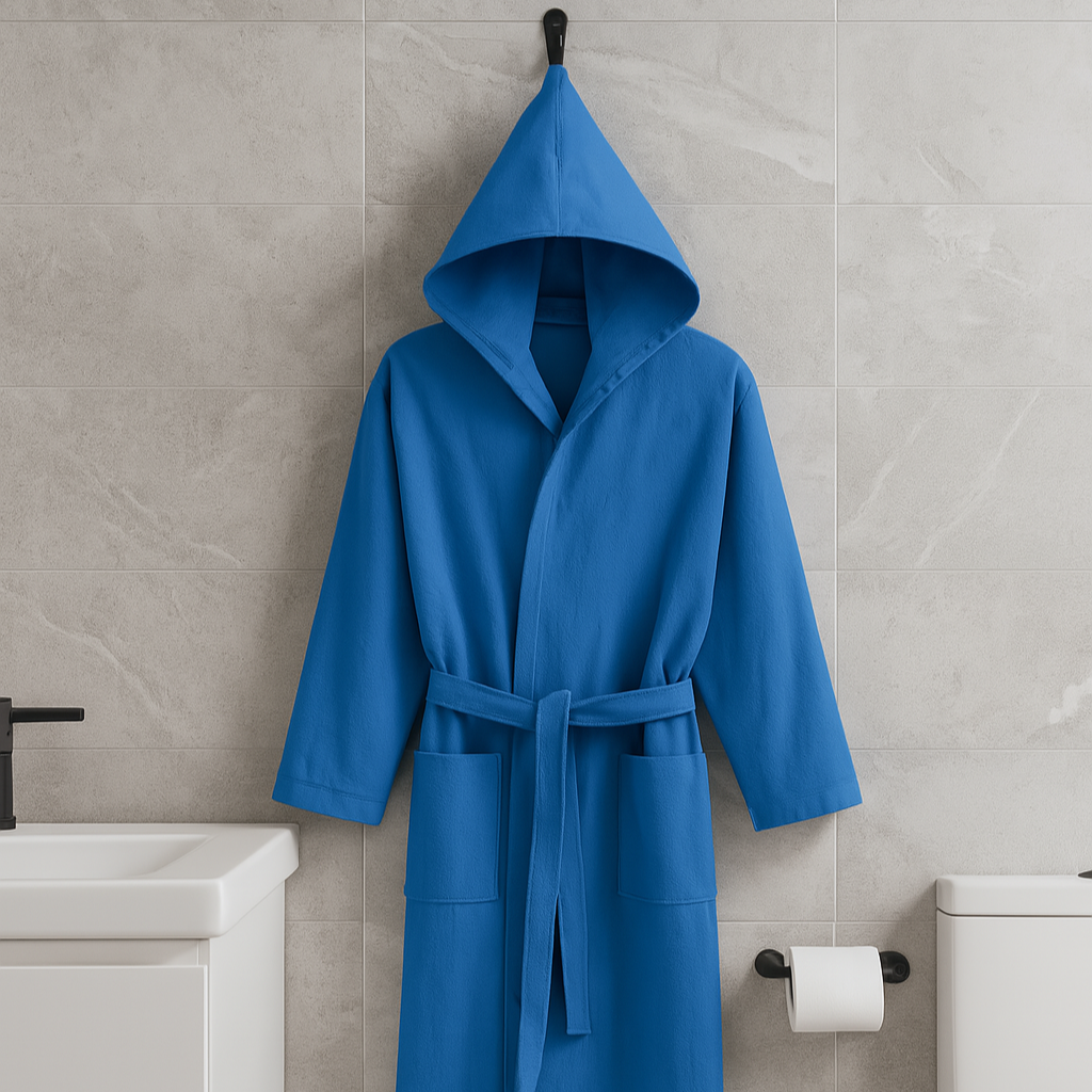 Accappatoio Adulto In Microfibra Con Cappuccio E Borsa - Unisex, Leggero, Asciugatura Rapida, Vari Colori - Foto 1