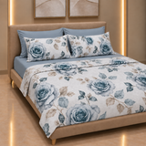 Lit simple complet et lit double 1609 09 My Princess Grey Eyes "Ferragni" Impression numérique 3D Marta Marzotto + 2 taies d'oreiller fabriquées en Italie