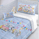 Trapunta per culla con paracolpi, HAPPY TRAIN, Marta Marzotto, vari colori, 130×160cm Made in italy