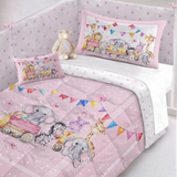 Trapunta per culla con paracolpi, HAPPY TRAIN, Marta Marzotto, vari colori, 130×160cm Made in italy