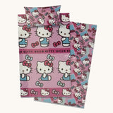 Completo Letto Singolo HELLO KITTY, Disney 100% Cotone 1 federa + lenzuolo di sopra + sotto con angoli