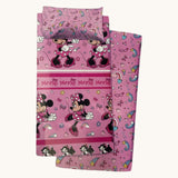 Completo Letto Singolo MINNIE, Disney 100% Cotone 1 federa + lenzuolo di sopra + sotto con angoli