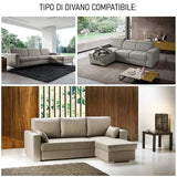 Copridivano con penisola Zuccissime, tinta unita, 2-3-4 Posti Con Penisola Destra E Sinistra, Made in Italy,