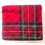 Copridivano Salvadivano GRETA  con PENISOLA - IRGE Natalizio fantasia tartan double face 100% Made in Italy, trapuntato, natale, 2 3 e 4 posti 1076