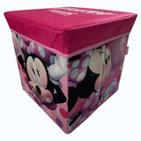Pouf contenitore Vari personaggi Disney o Marvel, MINNIE, in stoffa Contenitore cubo salvaspazio 30cmx30cmx30cm 0921