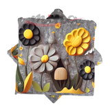 Confezione 6 Cuscini per Sedia SUNFLOWERS Marta Marzotto con laccetti 4 punti, imbottiti, copri sedia cucina coordinato