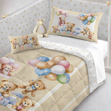 Trapunta per culla con paracolpi, TEDDY BEAR, Marta Marzotto, vari colori, 130cm × 160cm Made in italy