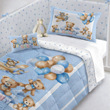 Trapunta per culla con paracolpi, TEDDY BEAR, Marta Marzotto, vari colori, 130cm × 160cm Made in italy