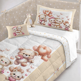 Trapunta per culla con paracolpi, TENEREZZA, Marta Marzotto, vari colori, 130cm × 160cm Made in italy