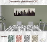 COPRITAVOLO Loneta Plastificato fantasia SOFI' con Riccio Moderno fantasia