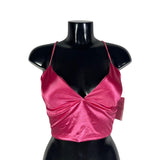 Top con spalline sottili e tessuto lucido, vari colori,  Made in Italy