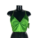 Top con spalline sottili e tessuto lucido, vari colori,  Made in Italy