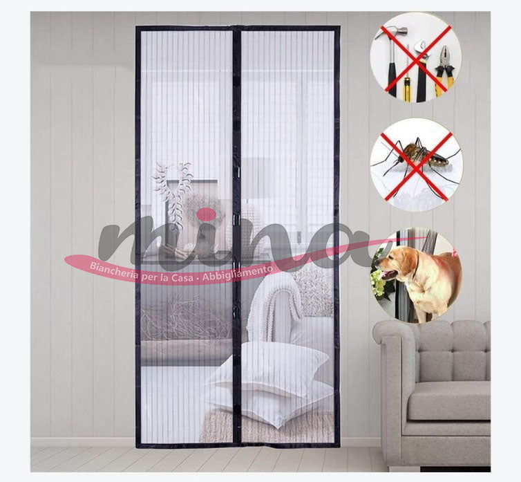 Zanzariera Magnetica Per Porte 90x240cm - Verde Loto, Chiusura Automatica, Anti Insetti - Foto 9