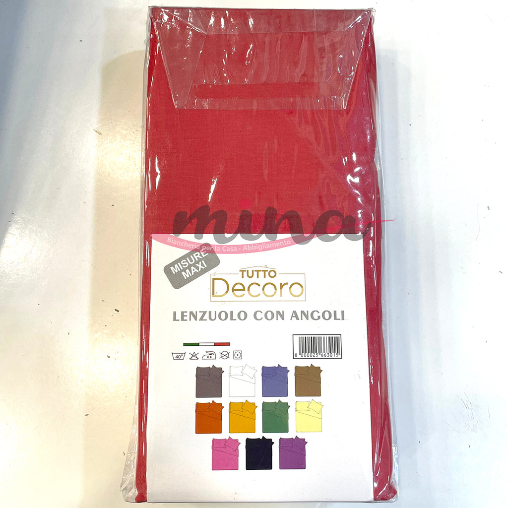 Lenzuola Sotto con angoli SINGOLO TUTTO DECORO in cotone, tinta unita, –  MINA Store