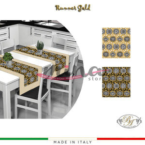 Runner striscia o tovaglietta da tavolo GOLD cotone 40cmX140cm cucina tavola Made in Italy 0227