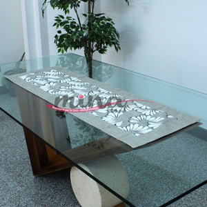 Runner striscia o tovaglietta da tavolo SINFONIA cotone con riccio 40cmX140cm cucina tavola Made in Italy 0222