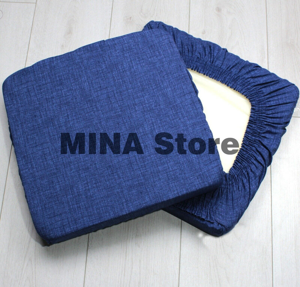 Set 6 Coprisedia Imbottiti - In Loneta (30% Poliestere, 70% Cotone), Colore Bordeaux - Foto 11