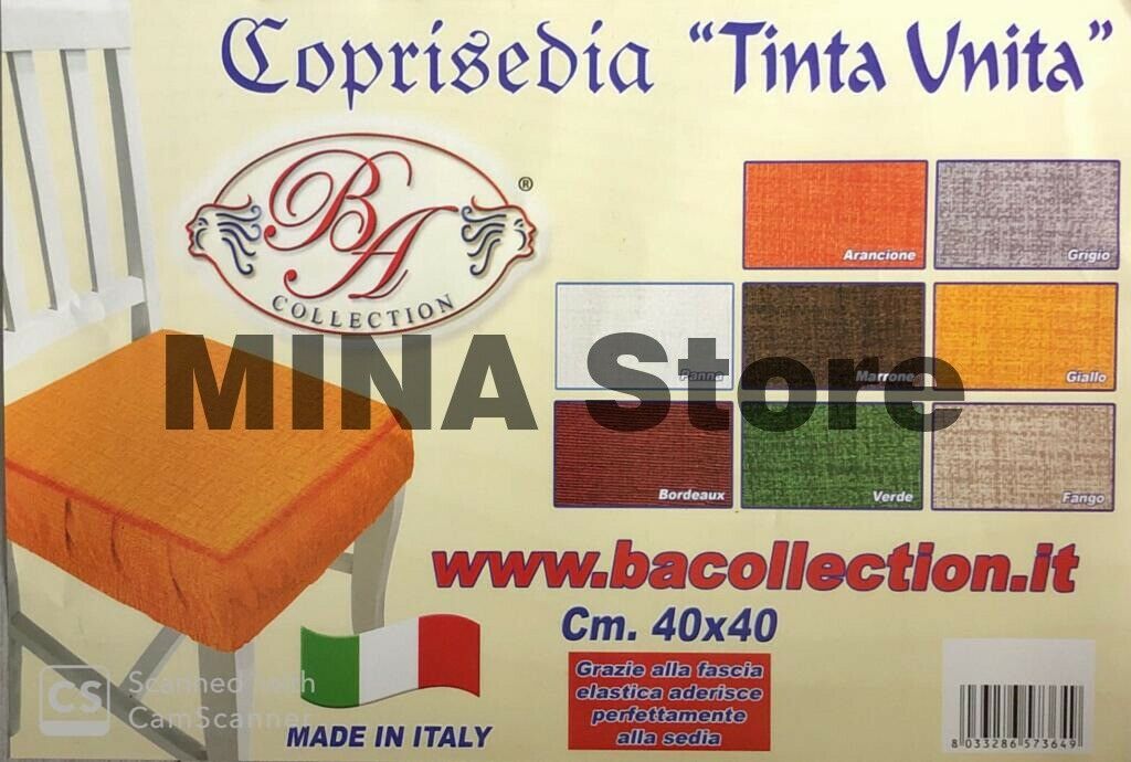 6 Cuscini Sedia Rotondi Con Molla BA Collection Imbottiti Tinta